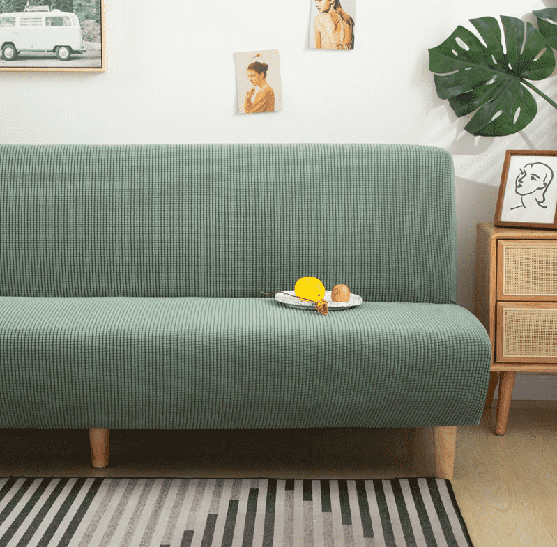 Housse clic clac en tissu polaire sans accoudoir - Housse bz couleur unie pour salon