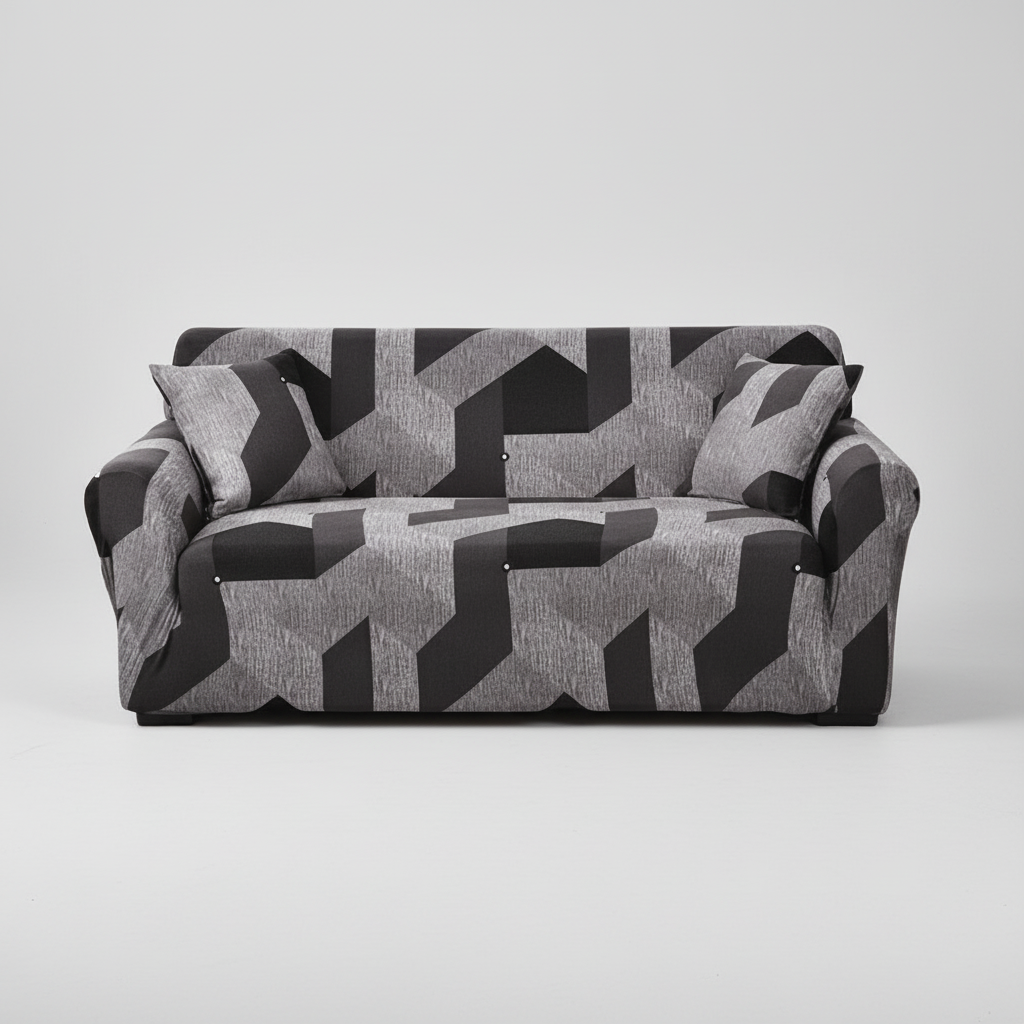 Housse de Canapé Extensible Motifs Géométrique - Tissu Doux & Durable