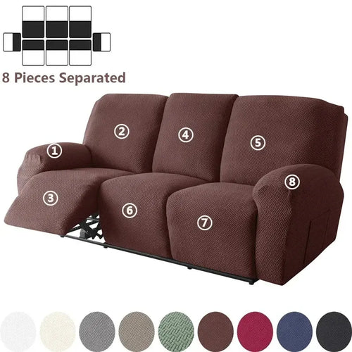 Housse de Canapé Relax 3 Places en Jacquard Premium Brun