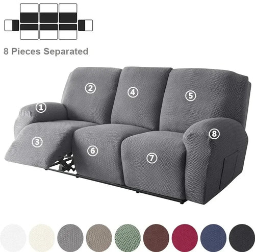Housse de Canapé Relax 3 Places en Jacquard Premium Gris