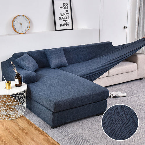 Housse de Canapé <br> Texturée Bleu Foncé