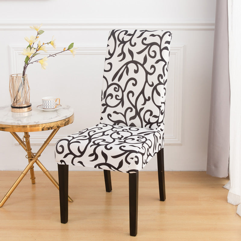 Housse de chaise <br> Arabesque Noir et Blanc