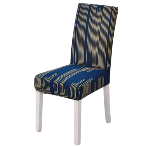 Housse de chaise <br> bleu royal et or