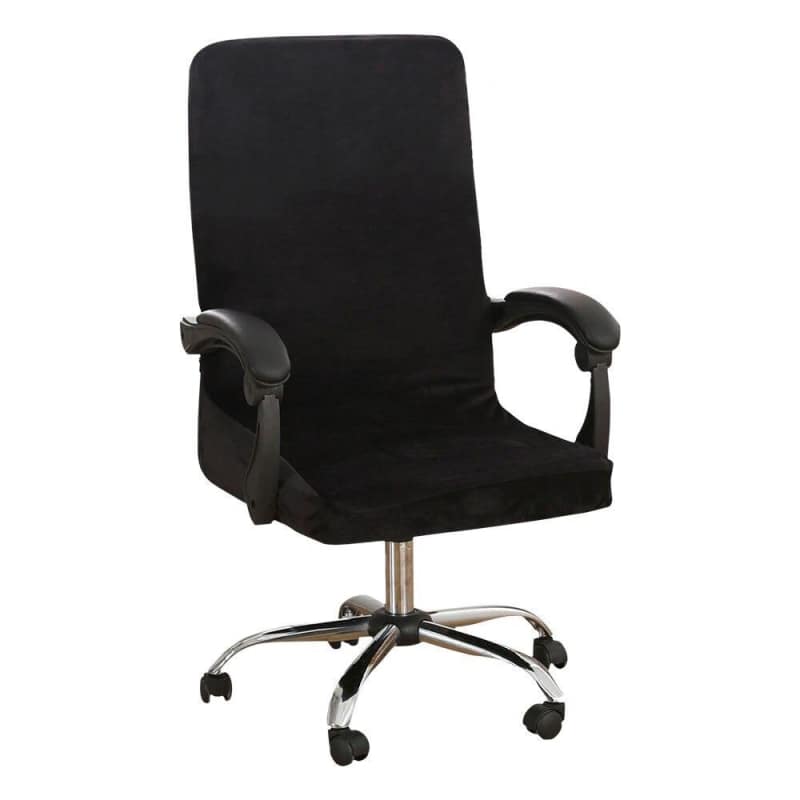 Housse Chaise de Bureau  Velours - Noir