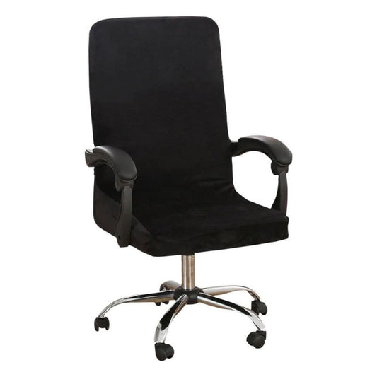Housse Chaise de Bureau  Velours - Noir