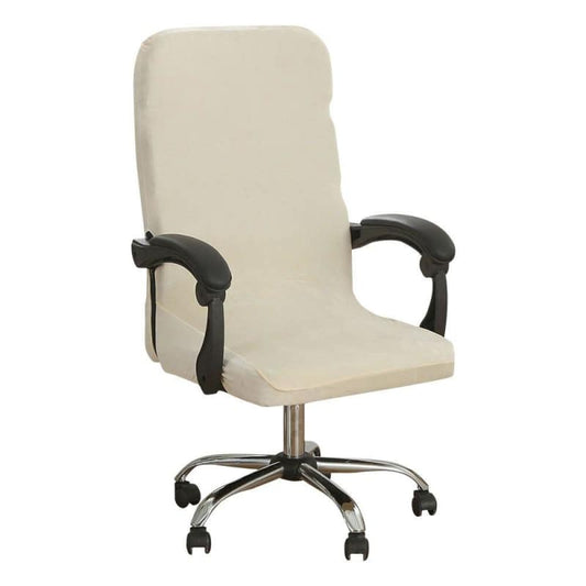 Housse Chaise de Bureau  Velours - Printemps Blanc