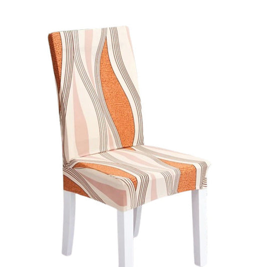 Housse de Chaise Extensible <br>  Courbes Terracotta