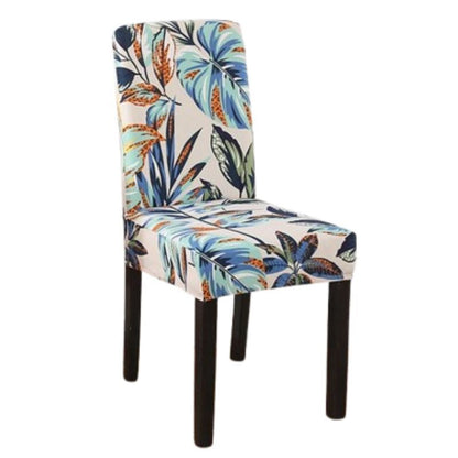 Housse de Chaise Extensible <br> Florale Bleue