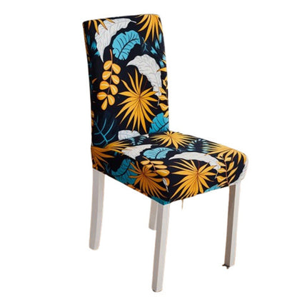 Housse de Chaise Extensible <br> Florale Jaune Bleu