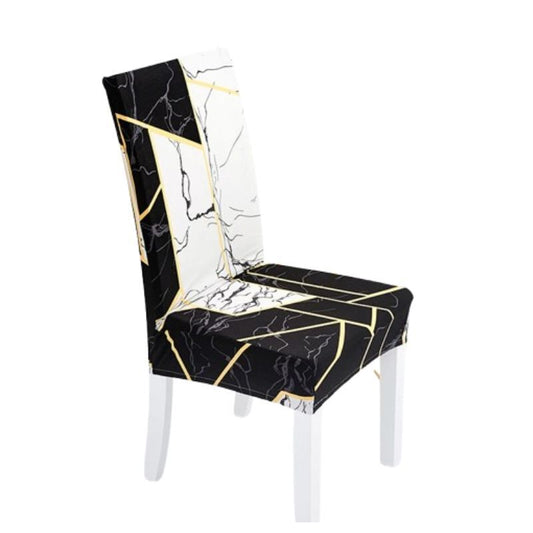 Housse de Chaise Extensible <br>  Géométrique Marbre