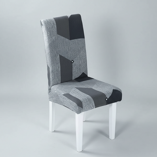 Housse de Chaise Extensible à Motifs Modernes - Style Scandinave Gris