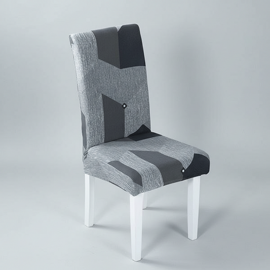 Housse de Chaise Extensible à Motifs Modernes - Style Scandinave Gris