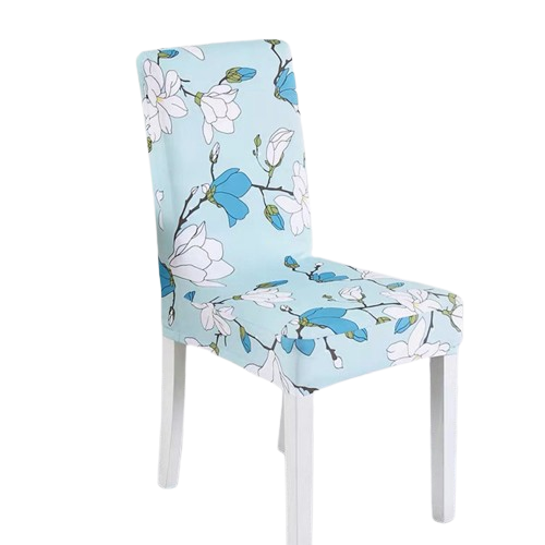 Housse de chaise <br> Fleurie Bleu