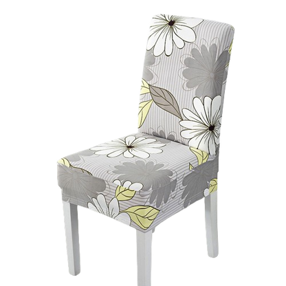 Housse de chaise <br> Fleurie Gris
