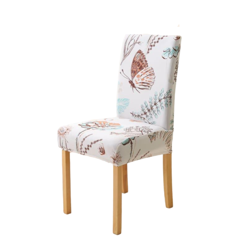 Housse de chaise <br> fleurs et papillon