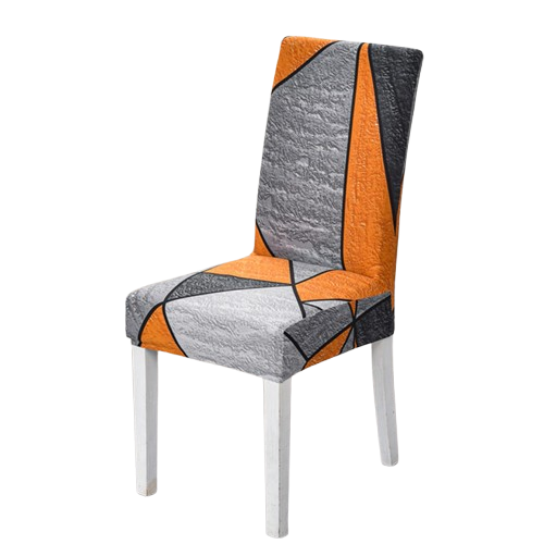 Housse de chaise <br> Géométrique Gris Orange