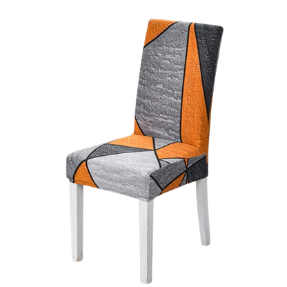 Housse de chaise <br> Géométrique Gris Orange