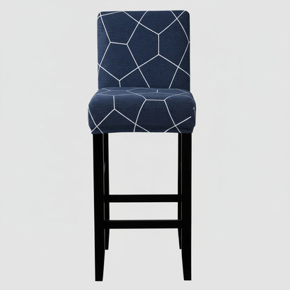 Housse de Tabouret de Bar Bleu à Motifs Géométriques Modernes - Protection Premium