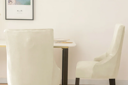 Housse de chaise Inclinée <br> Velours Blanc