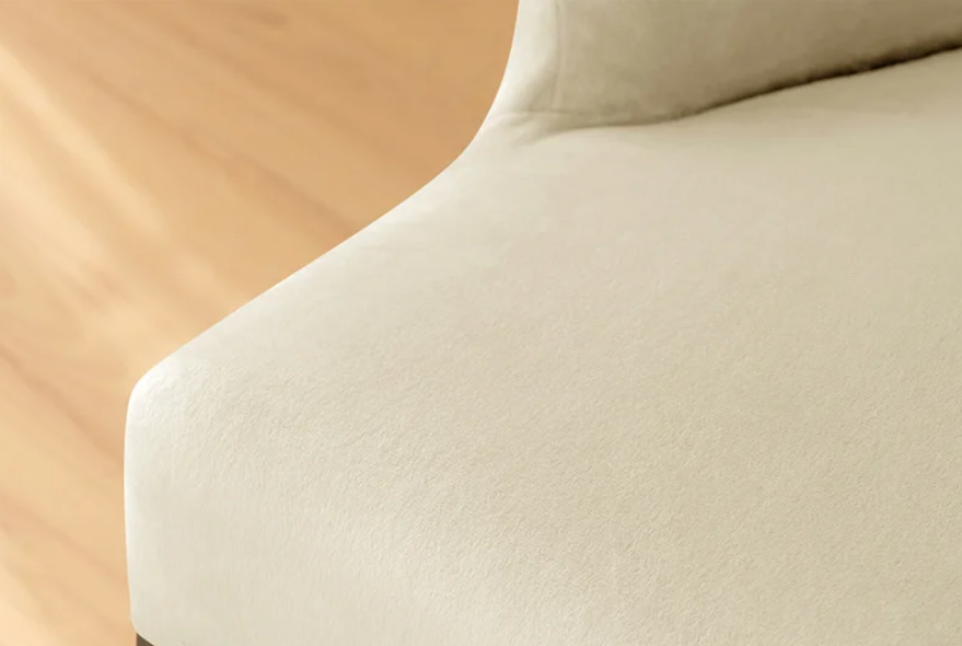 Housse de chaise Inclinée <br> Velours Blanc