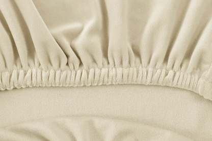 Housse de chaise Inclinée <br> Velours Blanc