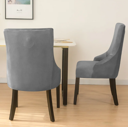 Housse de chaise Inclinée <br> Velours Gris Clair