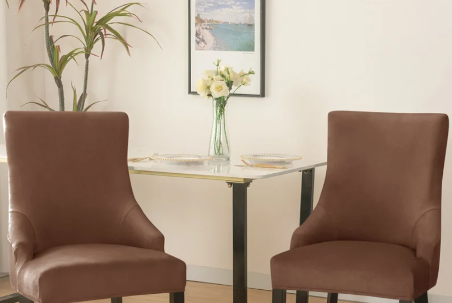 Housse de chaise <br> Inclinée Velours Marron