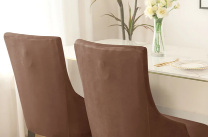 Housse de chaise <br> Inclinée Velours Marron