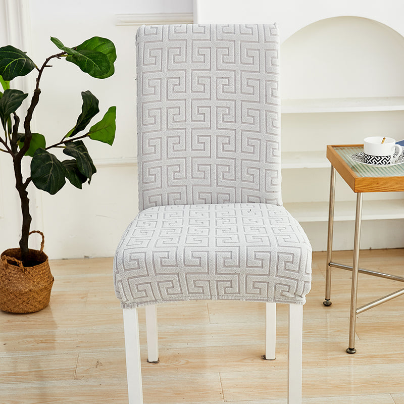 Housse de chaise <br>  Labyrinthe Gris Clair