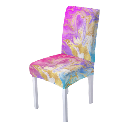 Housse de chaise <br> Marbrée Colorée Rose