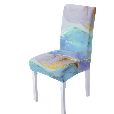 Housse de chaise <br> Marbrée Colorée