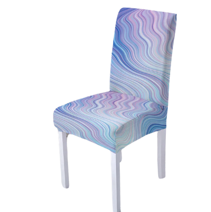 Housse de chaise <br> Marbrée Rose Bleu