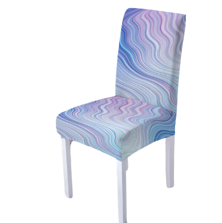 Housse de chaise <br> Marbrée Rose Bleu