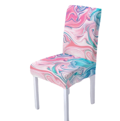 Housse de chaise <br> Marbrée Rose