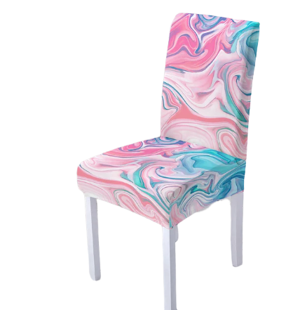 Housse de chaise <br> Marbrée Rose