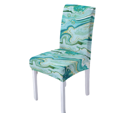 Housse de chaise <br> Marbrée Verte