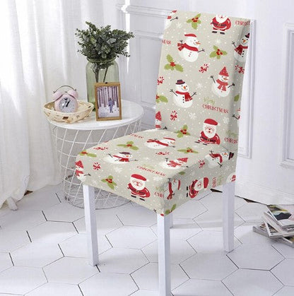 Housse de chaise <br> Merry Christmas Grise