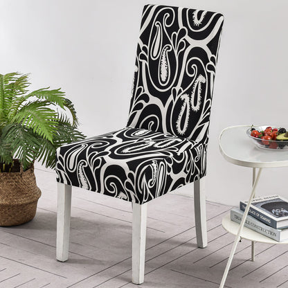 Housse de chaise <br> paisley noir
