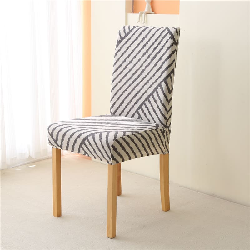 Housse de chaise <br> rayée diagonale