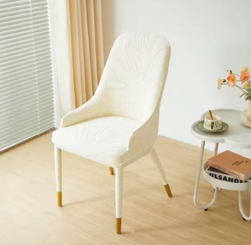 Housse chaise Scandinave avec Accoudoirs Crème