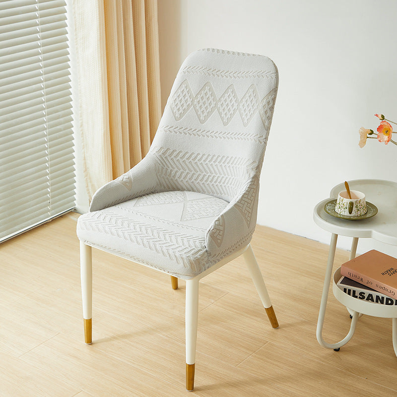 Housse chaise Scandinave avec Accoudoirs Géométrique Blanc