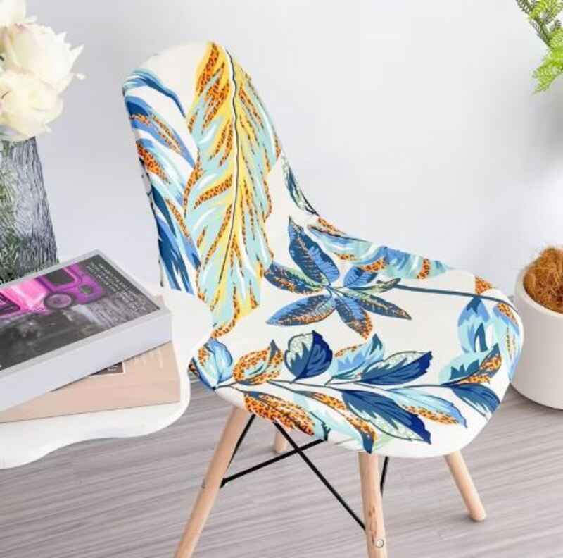 Housse chaise Scandinave <br> Corail Bleu