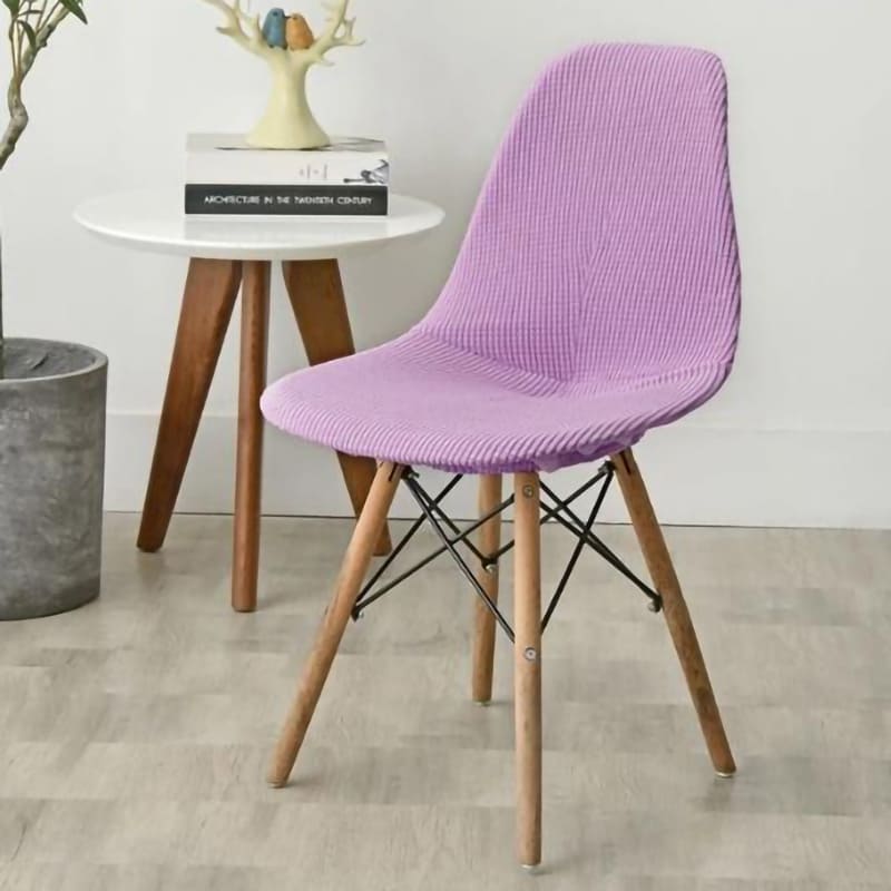 Housse chaise Scandinave <br> Côtelée Lilas
