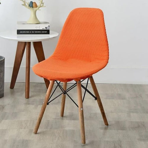 Housse chaise Scandinave <br> Côtelée Orange
