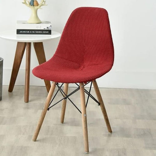 Housse chaise Scandinave <br> Côtelée Rouge Brique