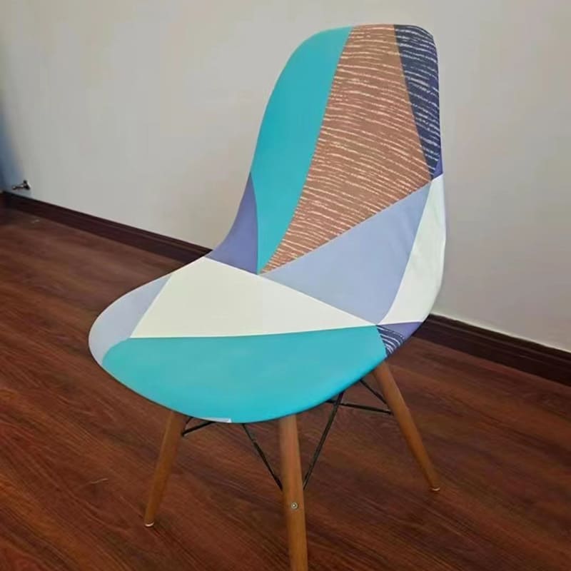 Housse chaise Scandinave <br> Design Bleu