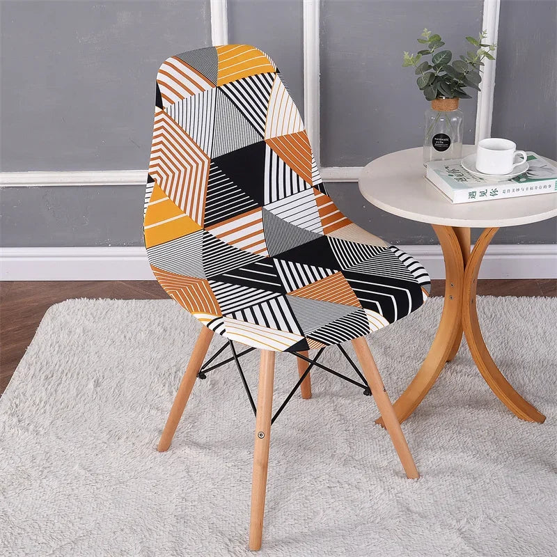 Housse chaise Scandinave <br> Géométrique Orange