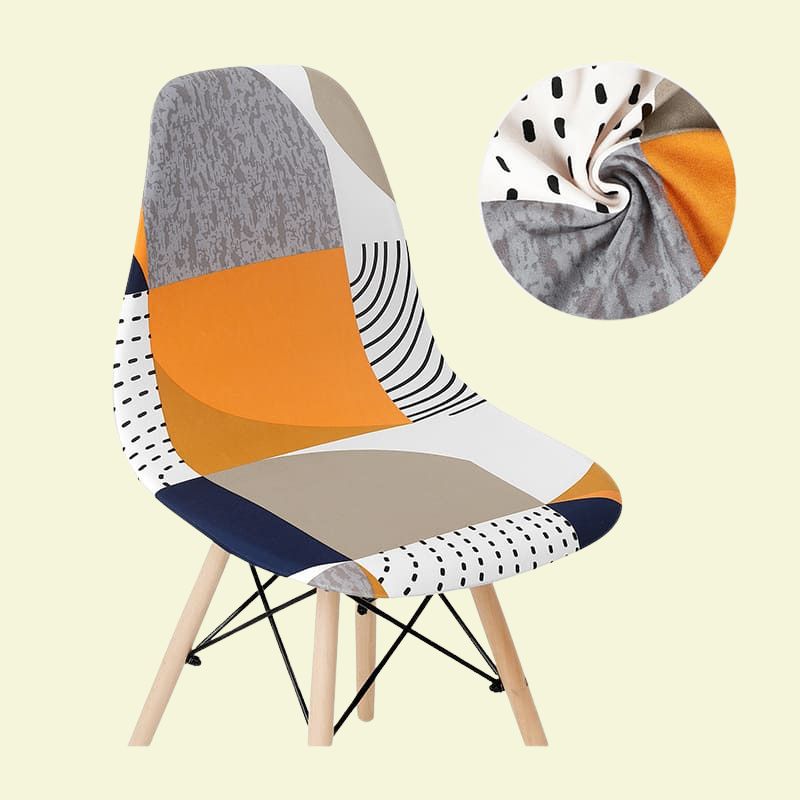 Housse chaise Scandinave <br> Jaune et Bleu