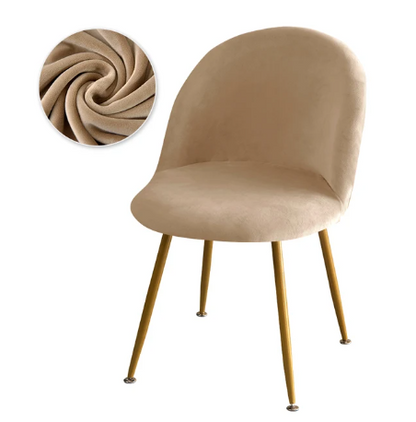 Housse chaise Scandinave <br> Maury Velours Beige Foncé