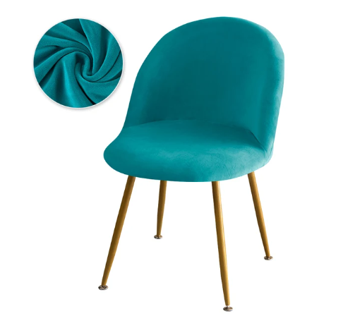 Housse chaise Scandinave <br> Maury Velours Bleu Canard